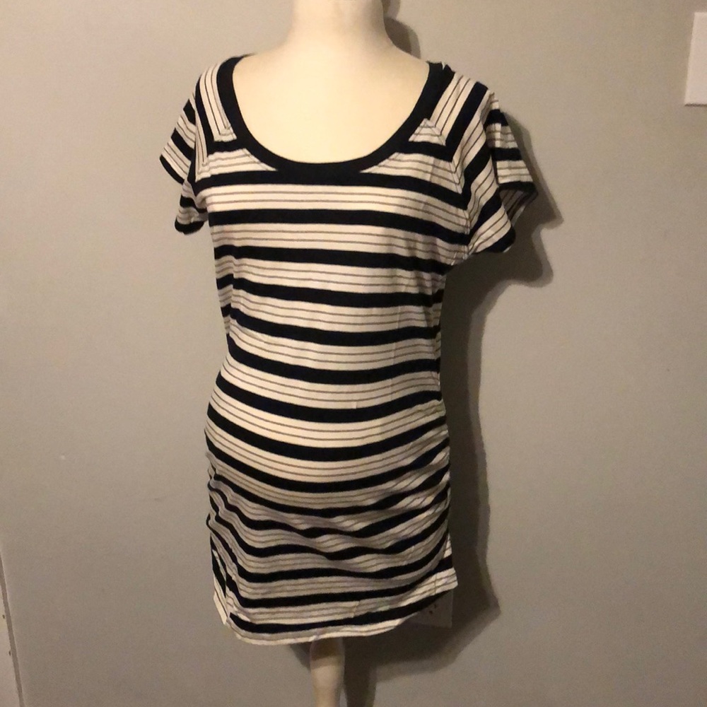 Planet Motherhood Short Sleeve Stripe Top New